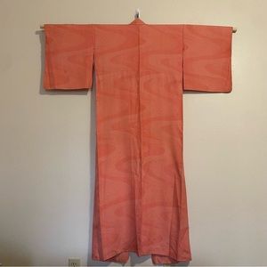 Vintage Japanese Silk Kimono with Abstract Pattern